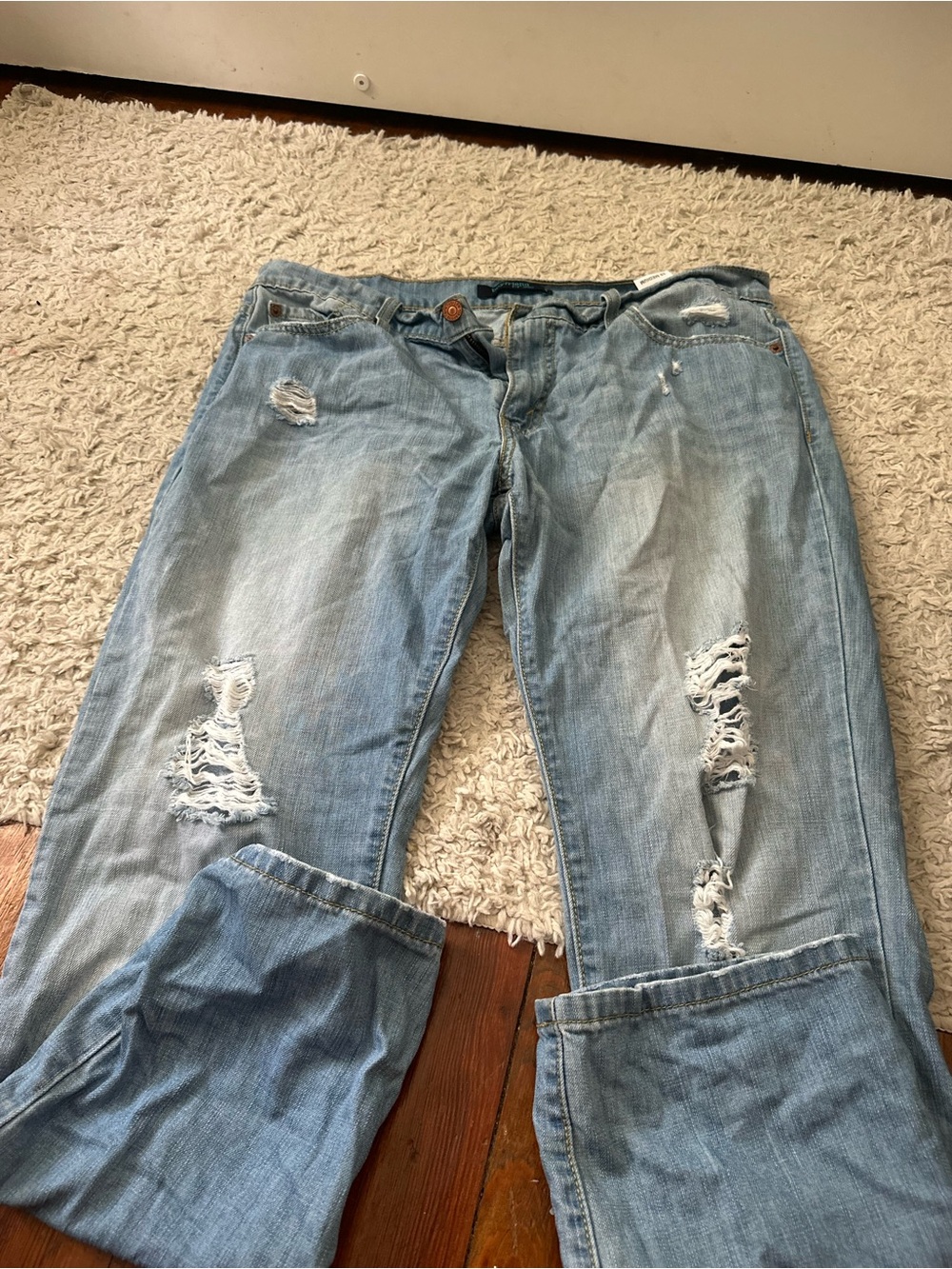 Levi's Light Blue Distressed Boyfriend Jeans